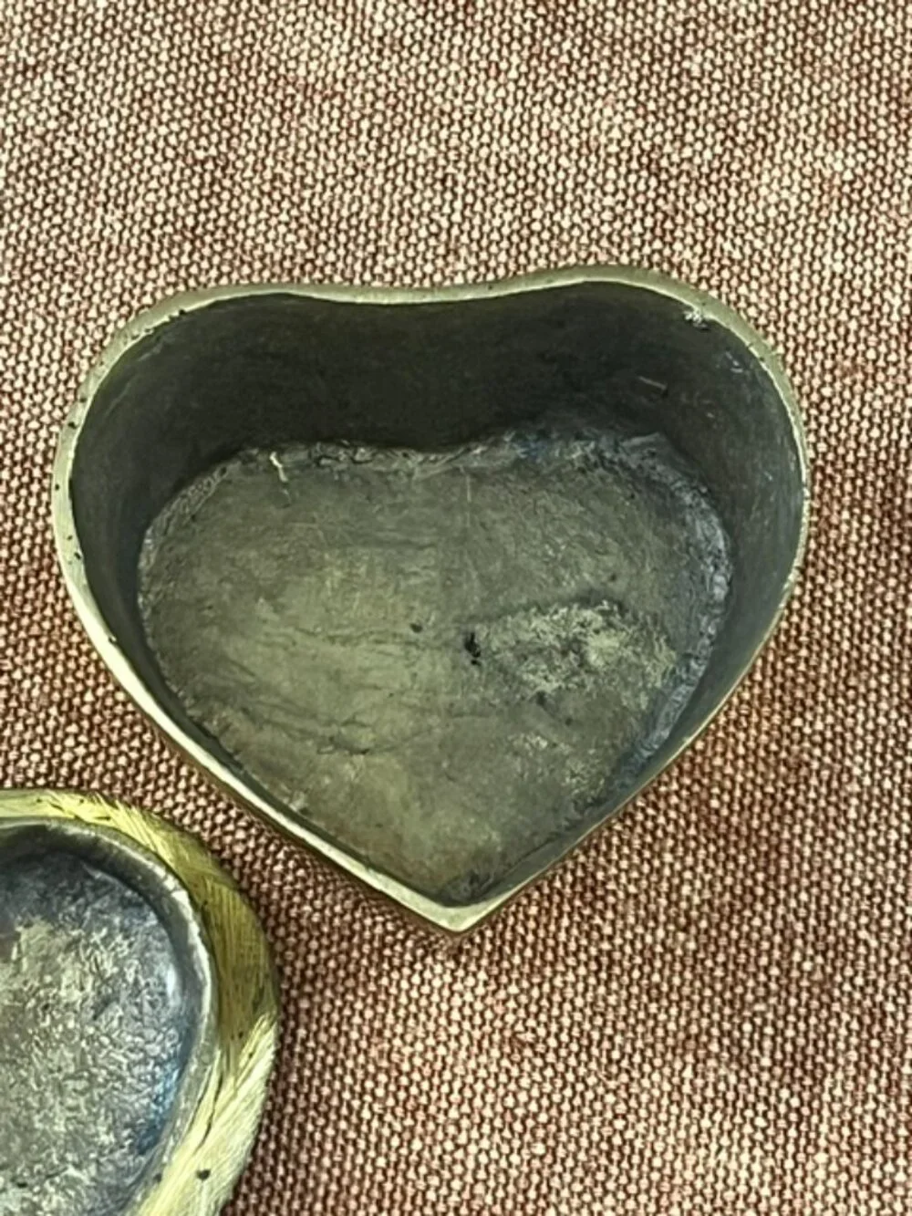 Vintage Brass Heart Shaped Trinket Box India